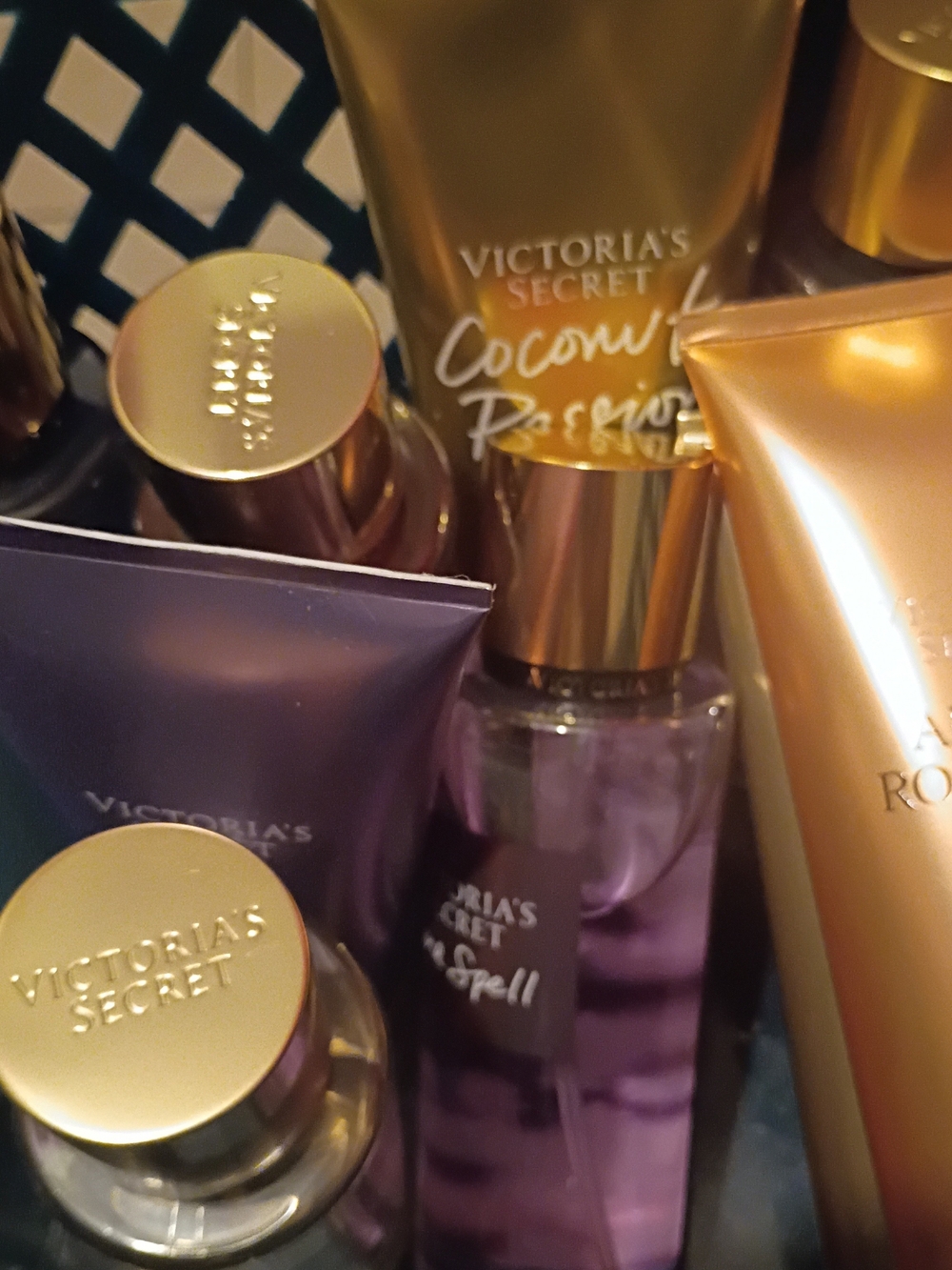 Victoria's Secret Gold & Purple Fragrance Set